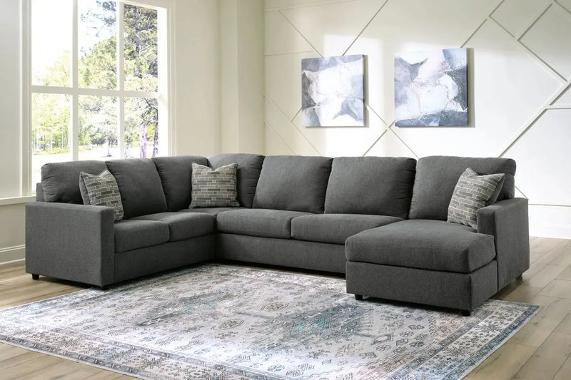 EDENFIE01:Edenfield Tux Loveseat Chaise , Styled