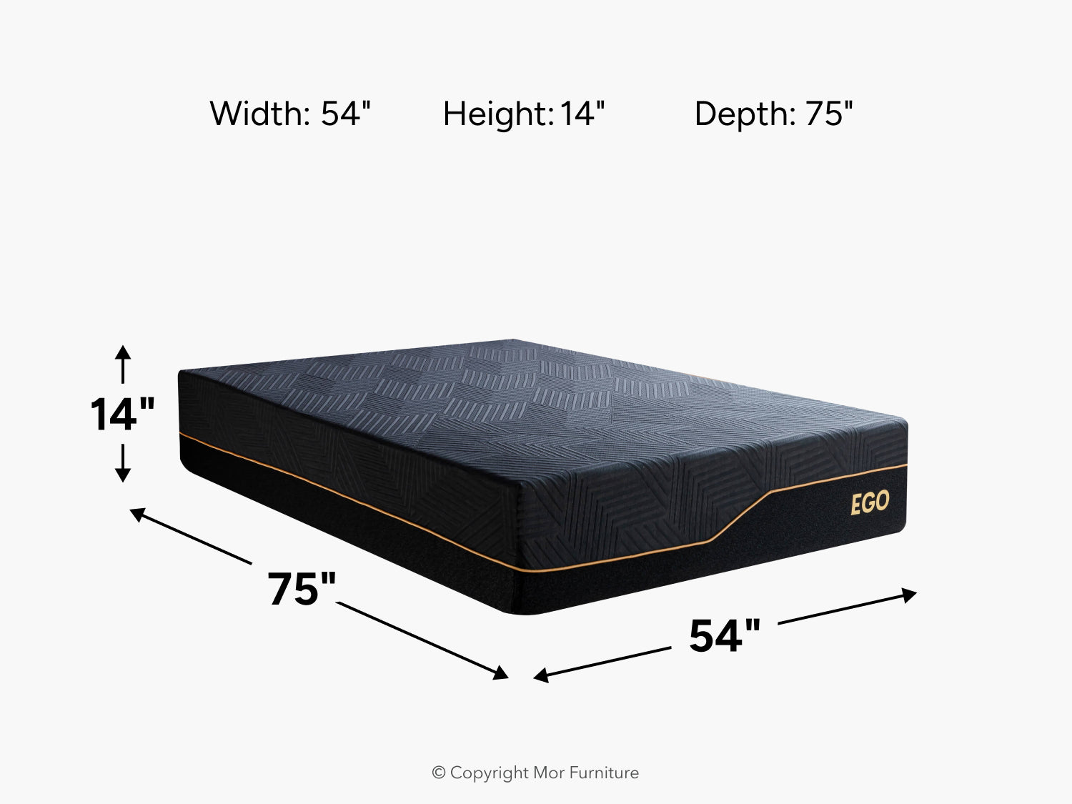 364433957:Ego Black 14 Inch Medium Mattress, 
