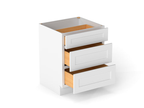228297276:Elegant 3-Drawer Base Cabinet, AngledOpen