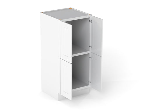 016015339:Elegant 4-Door Pantry Cabinet, AngledOpen