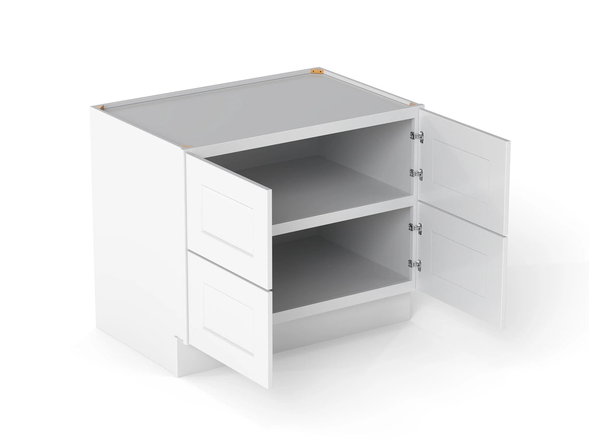 753639030:Elegant 4-Door Pantry Cabinet, AngledOpen
