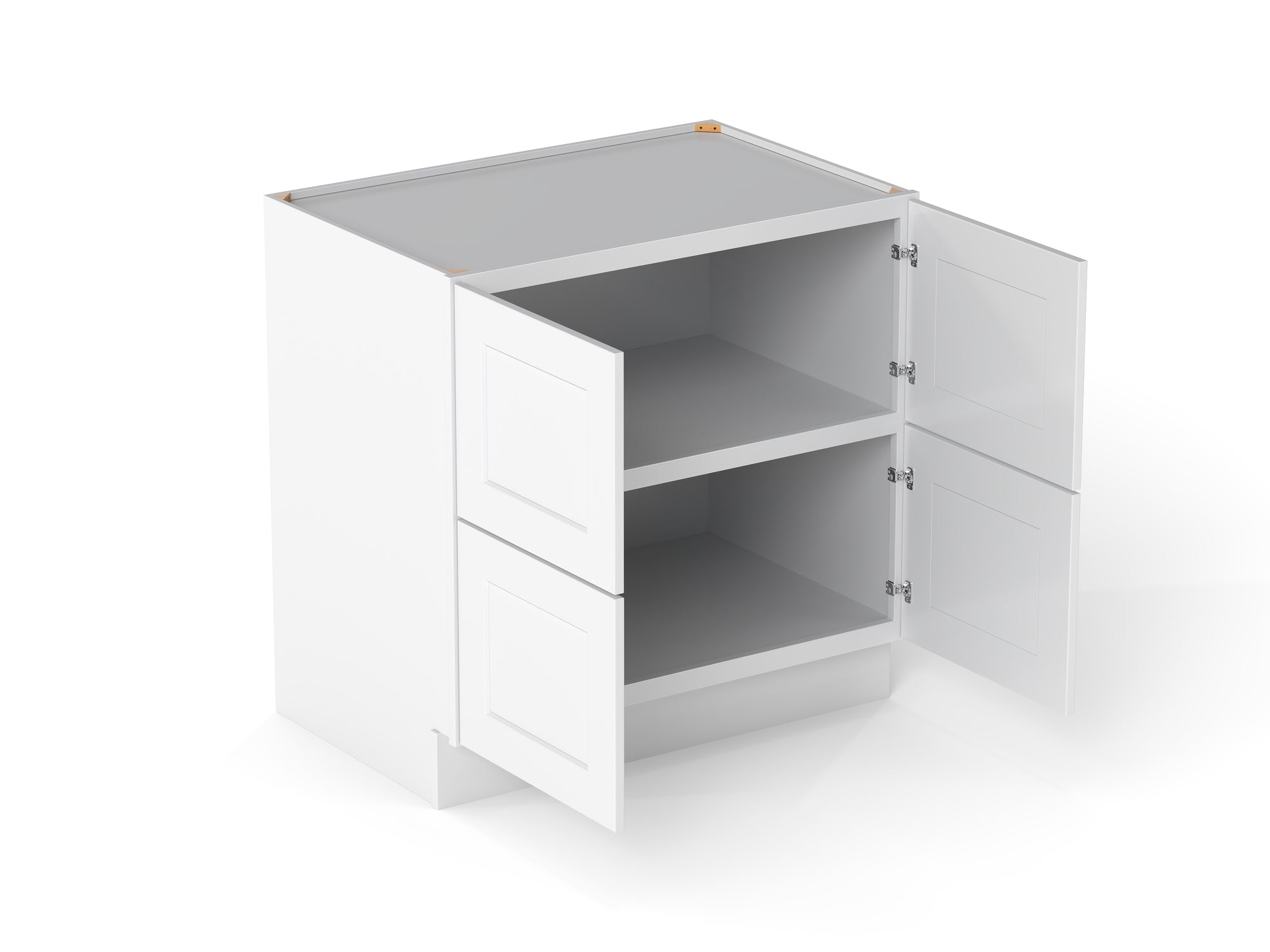 174200657:Elegant 4-Door Pantry Cabinet, AngledOpen