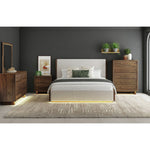 ELM000003:Elm Upholstered Bed With Light, Styled
