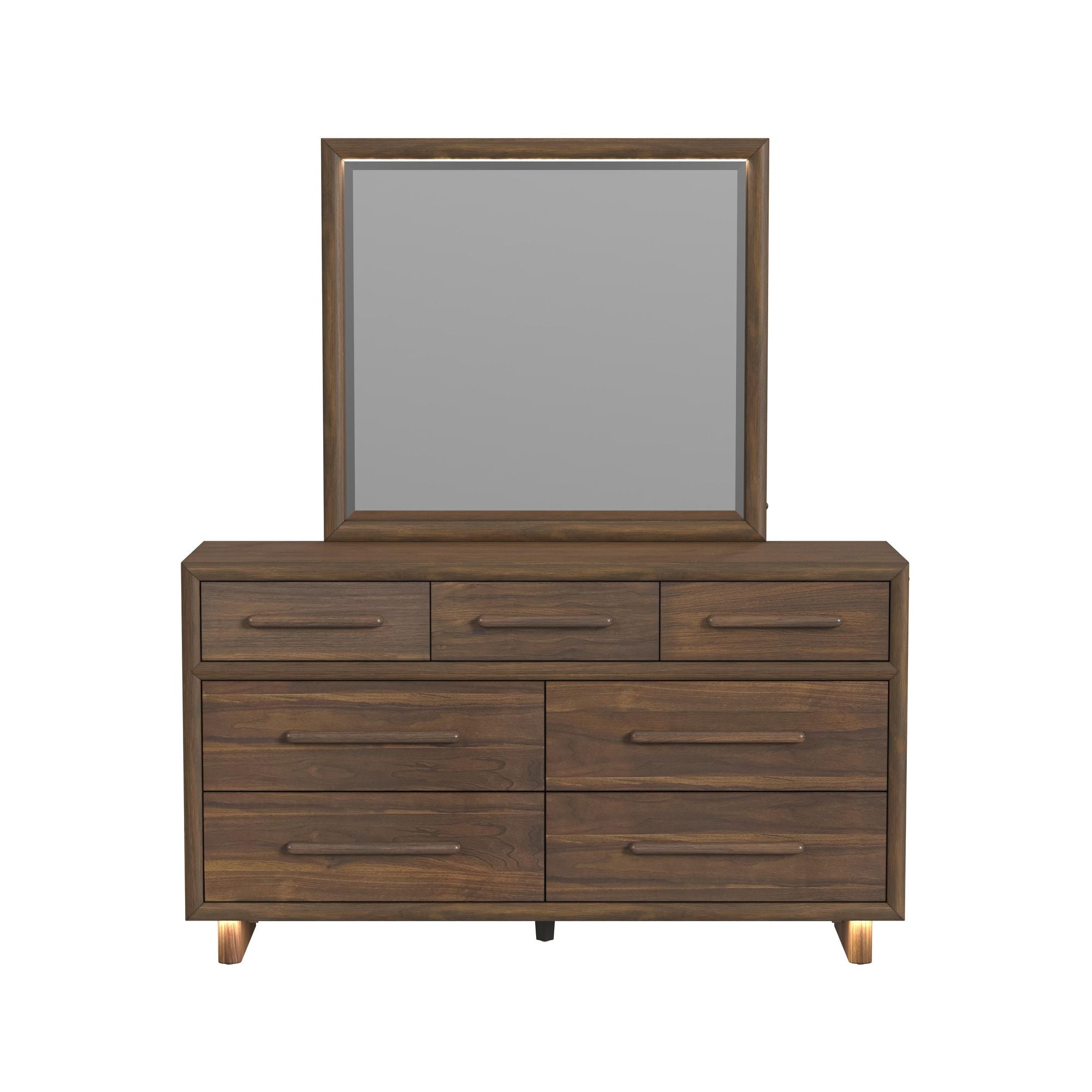 ELM000009:Elm Upholstered Bed With Light, Front