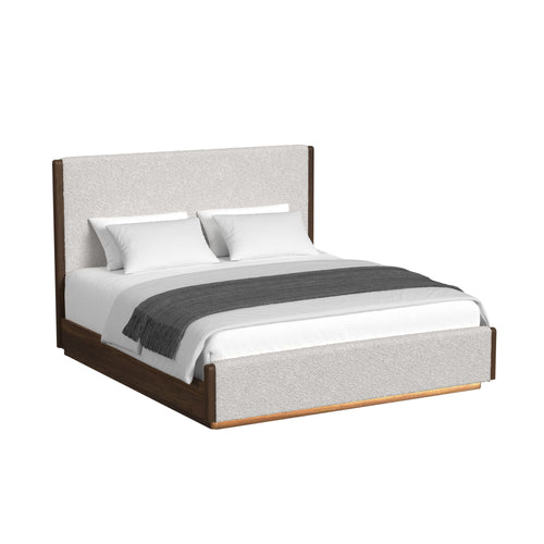 ELM000007:Elm Upholstered Panel Bed With, AngledAngle