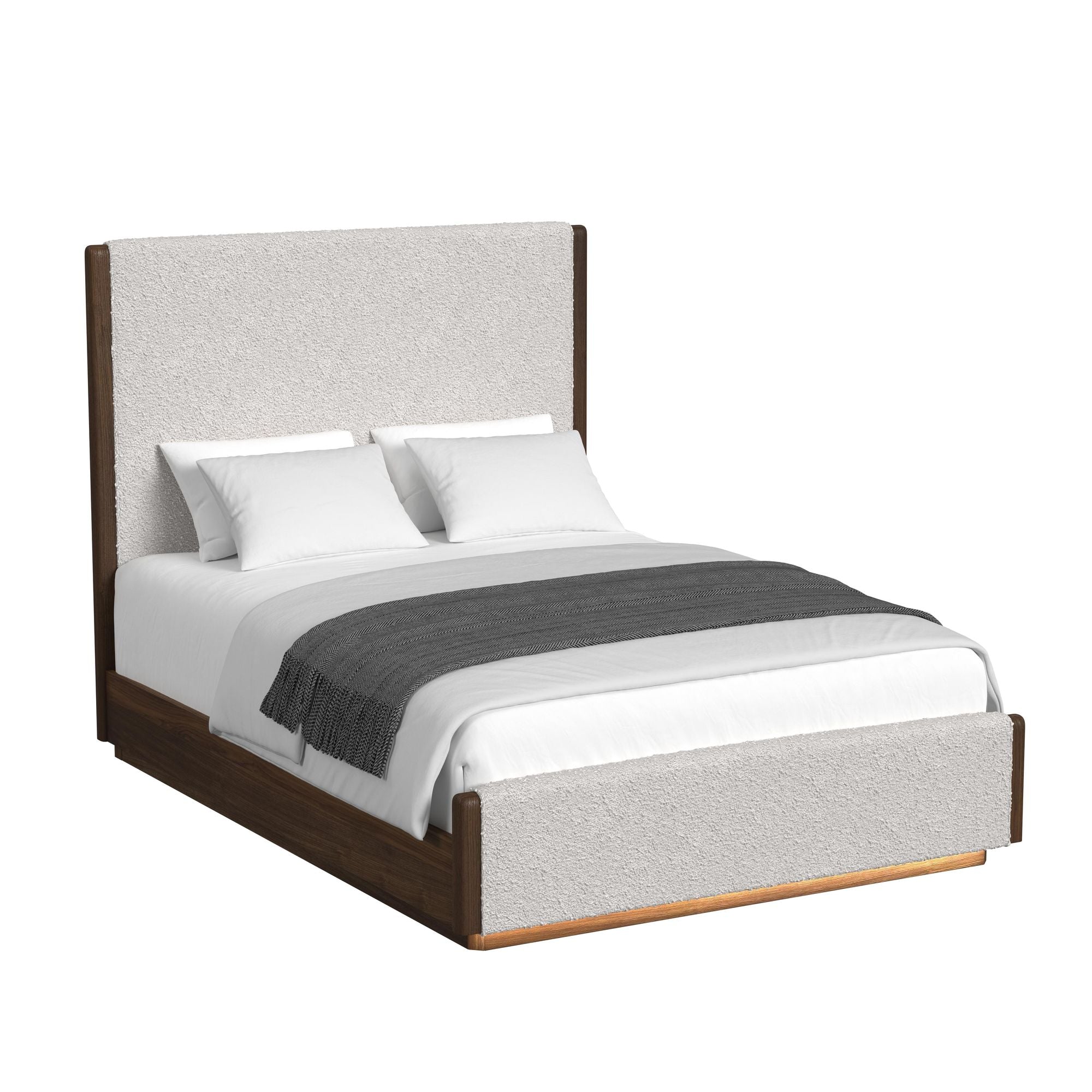 ELM000000:Elm Upholstered Panel Bed With, AngledAngle