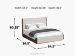 ELM000007:Elm Upholstered Panel Bed, 