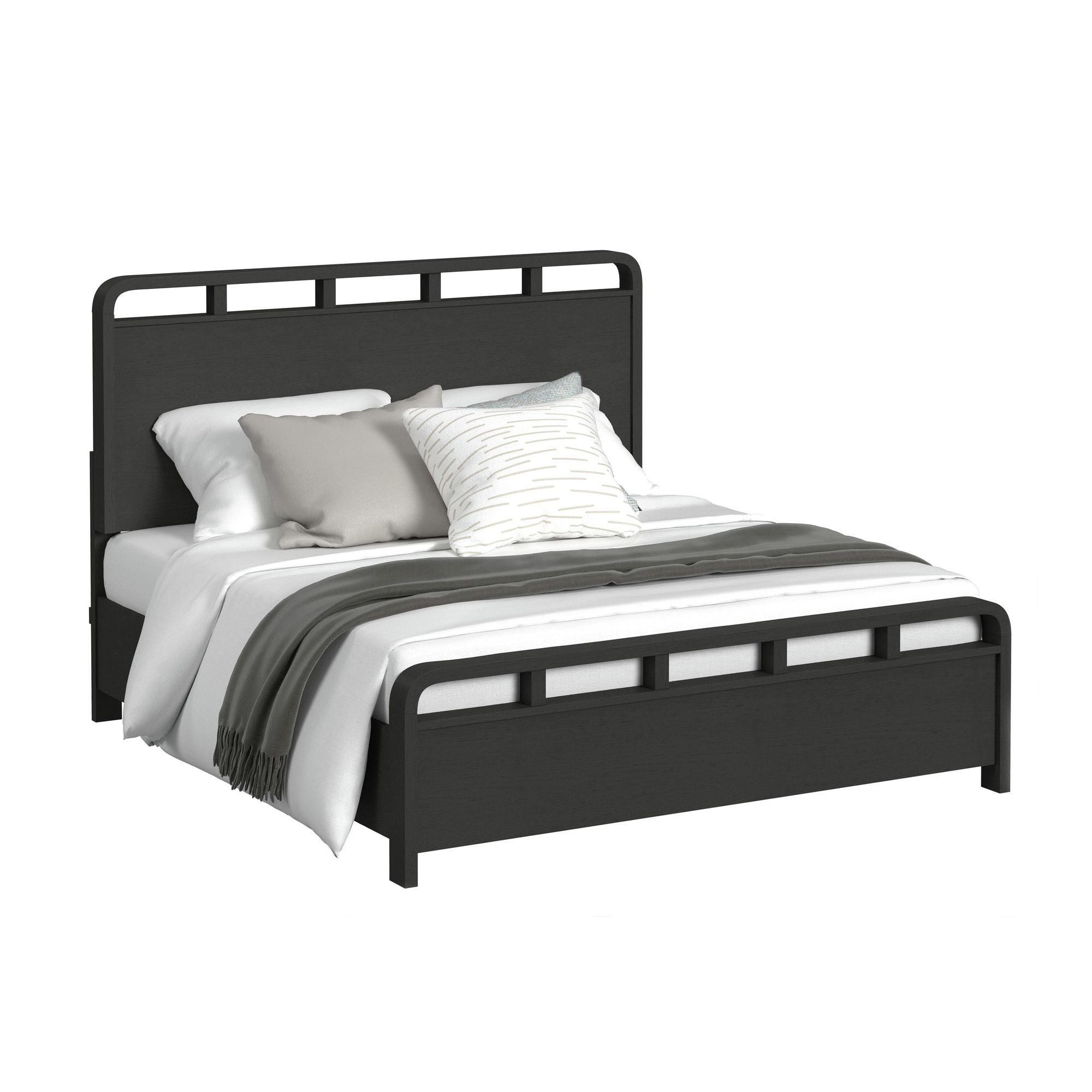 EMBER0007:Emberly Panel Bed & Dresser & , Angled