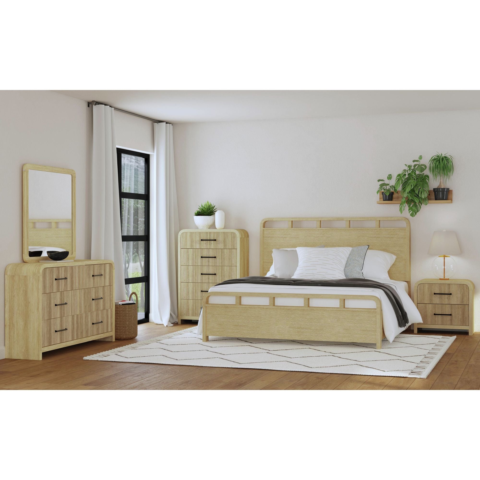 EMBER0104:Emberly Panel Bed & Dresser & , Styled