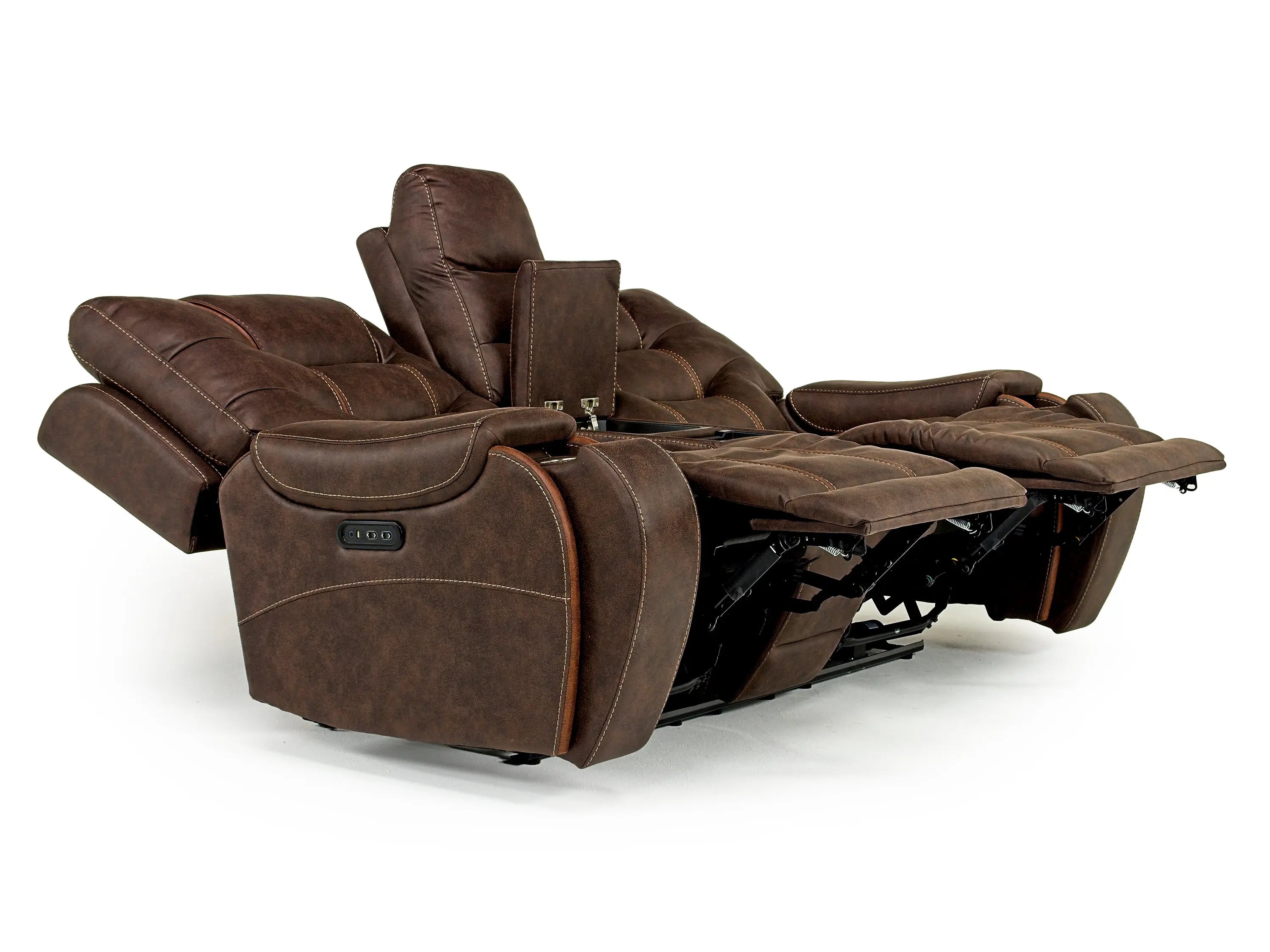 341837983:Estilo 2 Power Sofa & Console Loveseat in Brown, Image 6