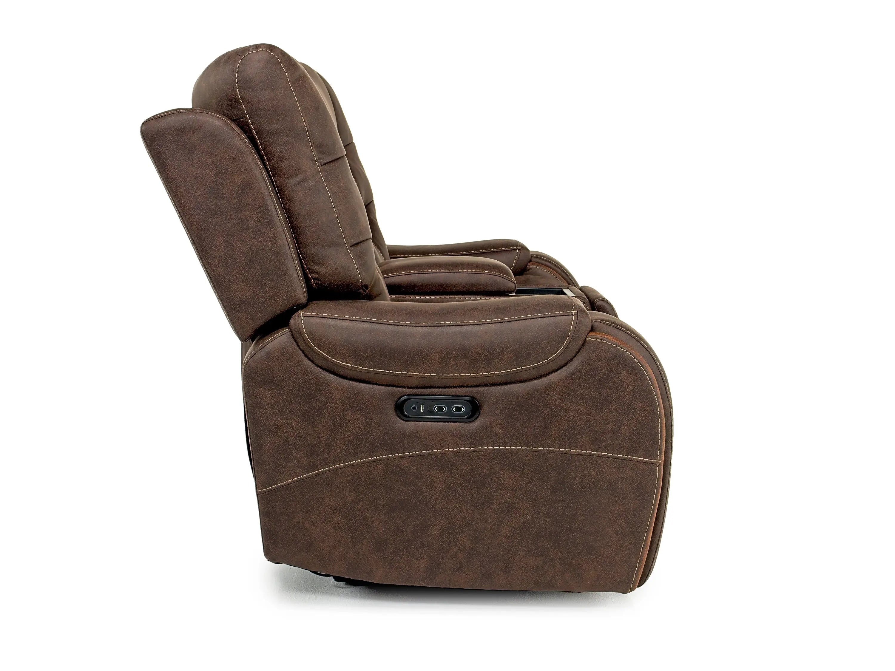 681036334:Estilo 2 Power Console Loveseat in Brown, Image 4