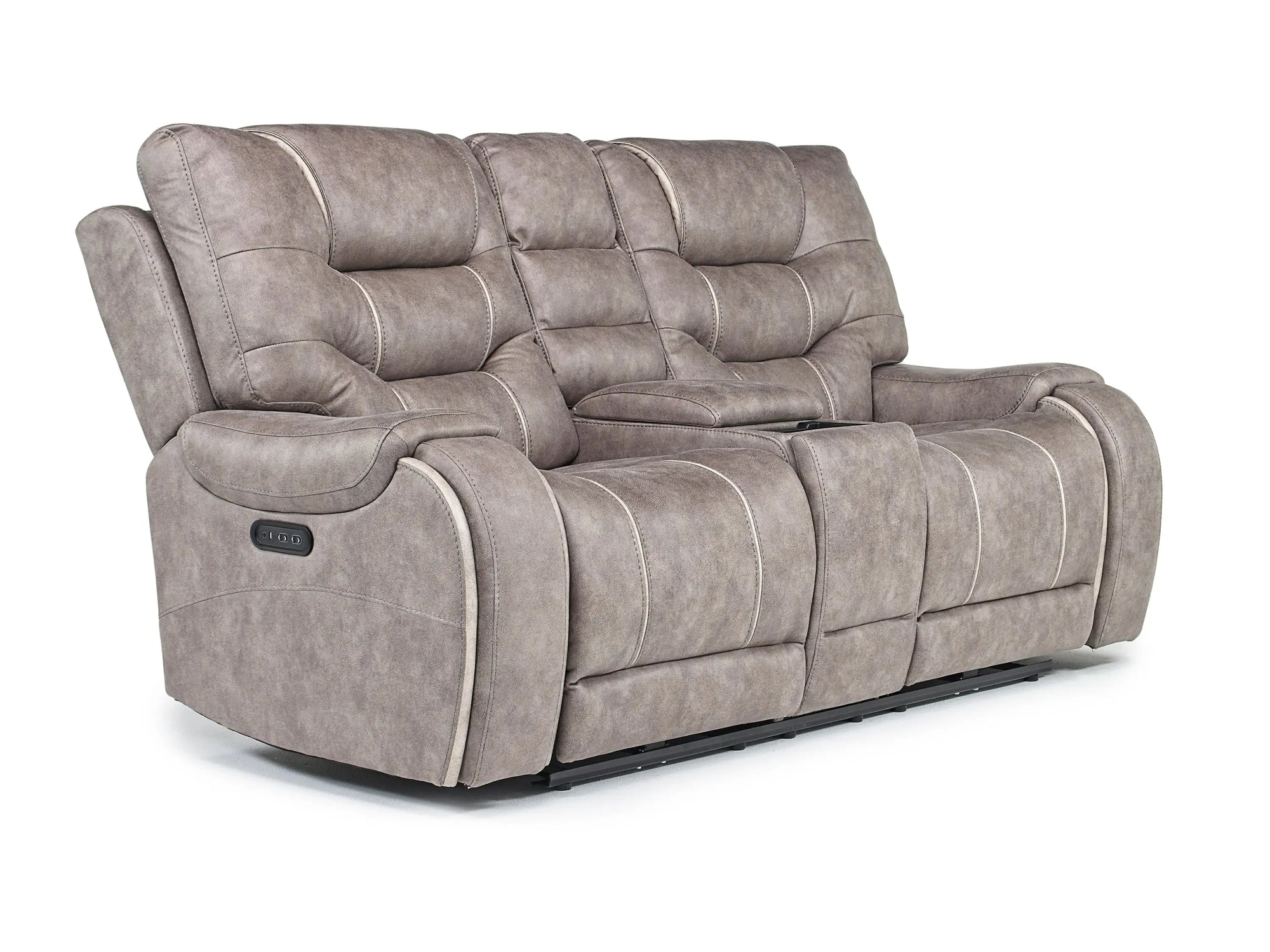 613334535:Estilo 2 Power Console Loveseat in Gray, Image 1
