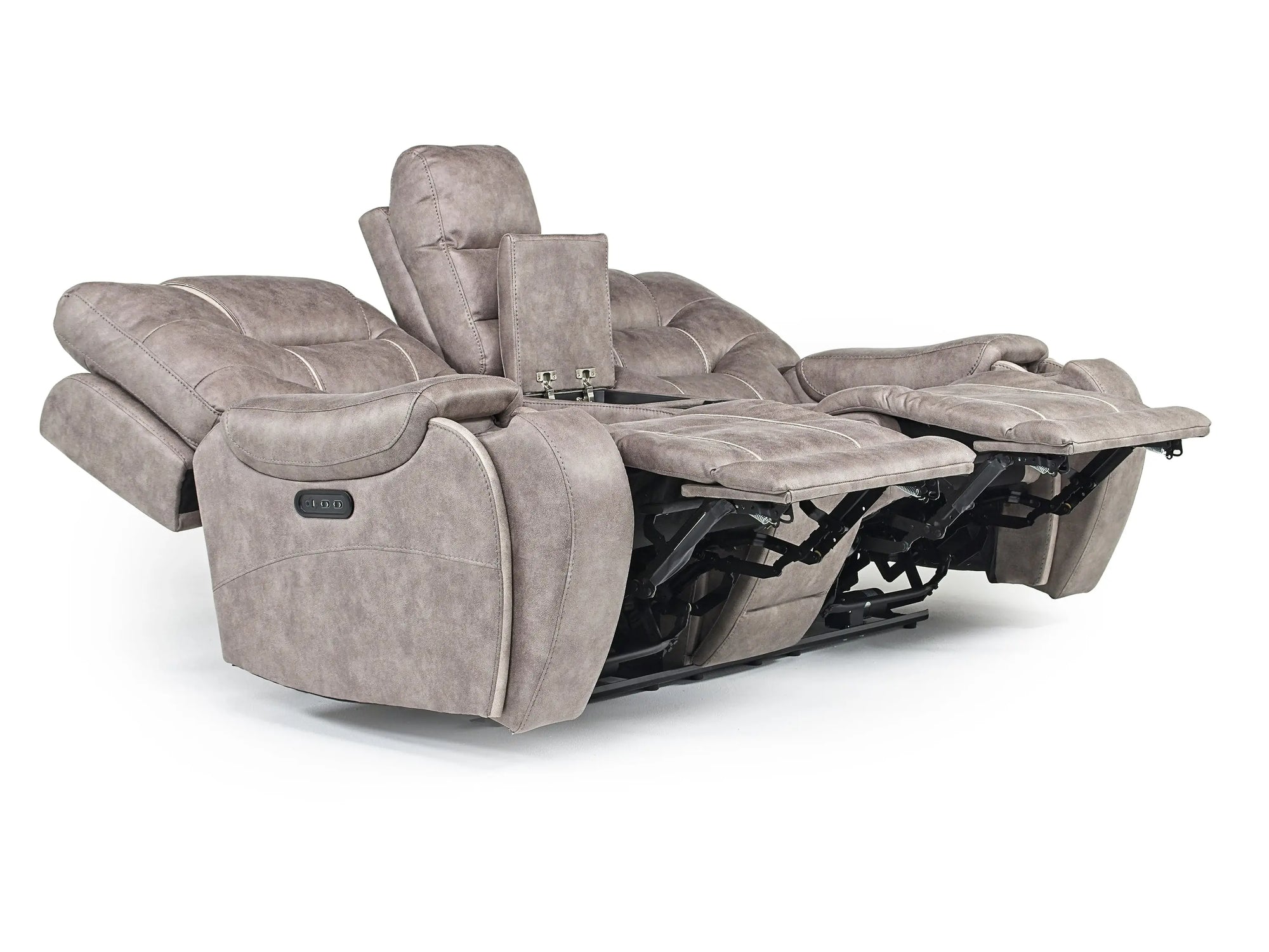 613334535:Estilo 2 Power Console Loveseat in Gray, Image 2
