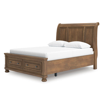 FEDDIN046:Feddinger Sleigh Bed With Stor, Angled