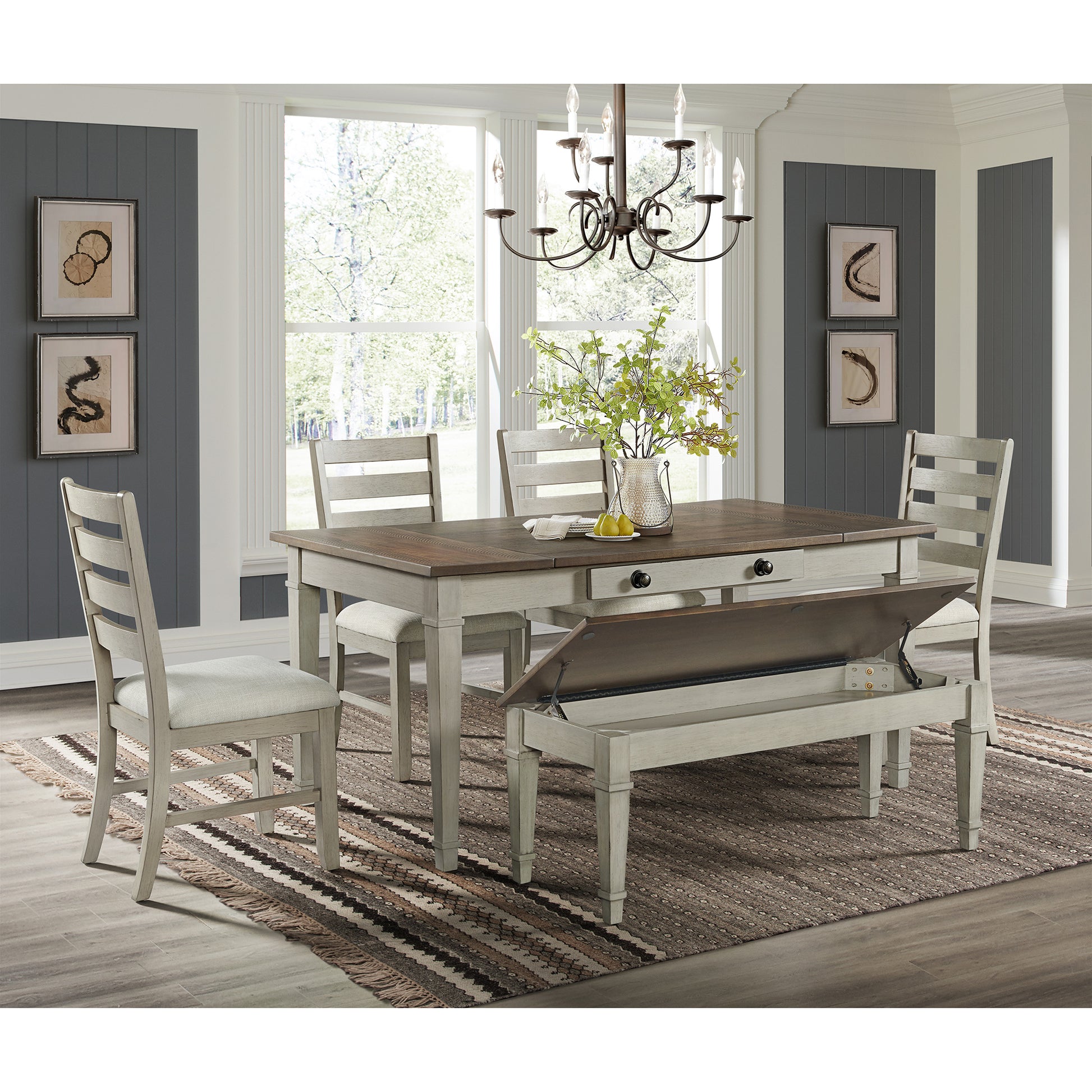 FARMING00:Farmington Dining Table & 4 Ch, Open