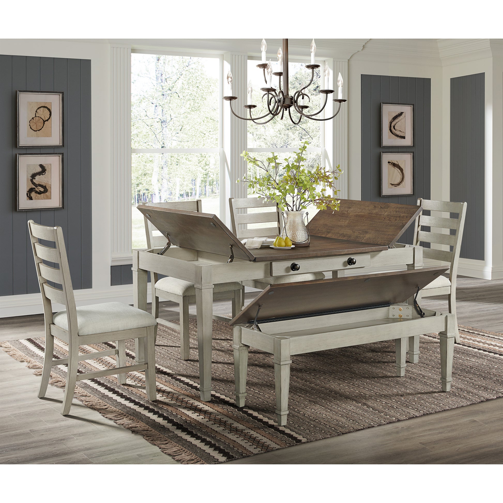 FARMING00:Farmington Dining Table & 4 Ch, Open