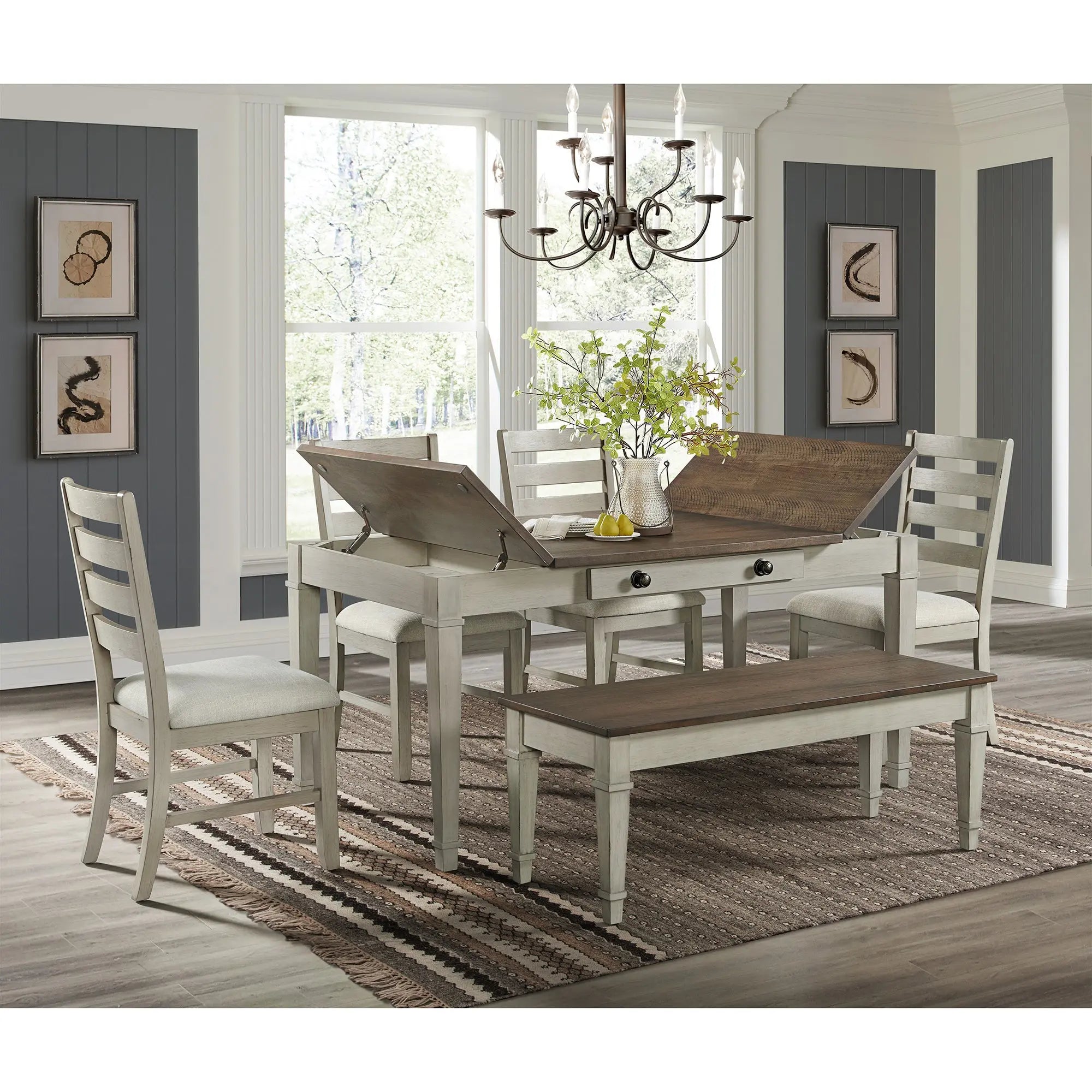 FARMING00:Farmington Dining Table & 4 Ch, Open