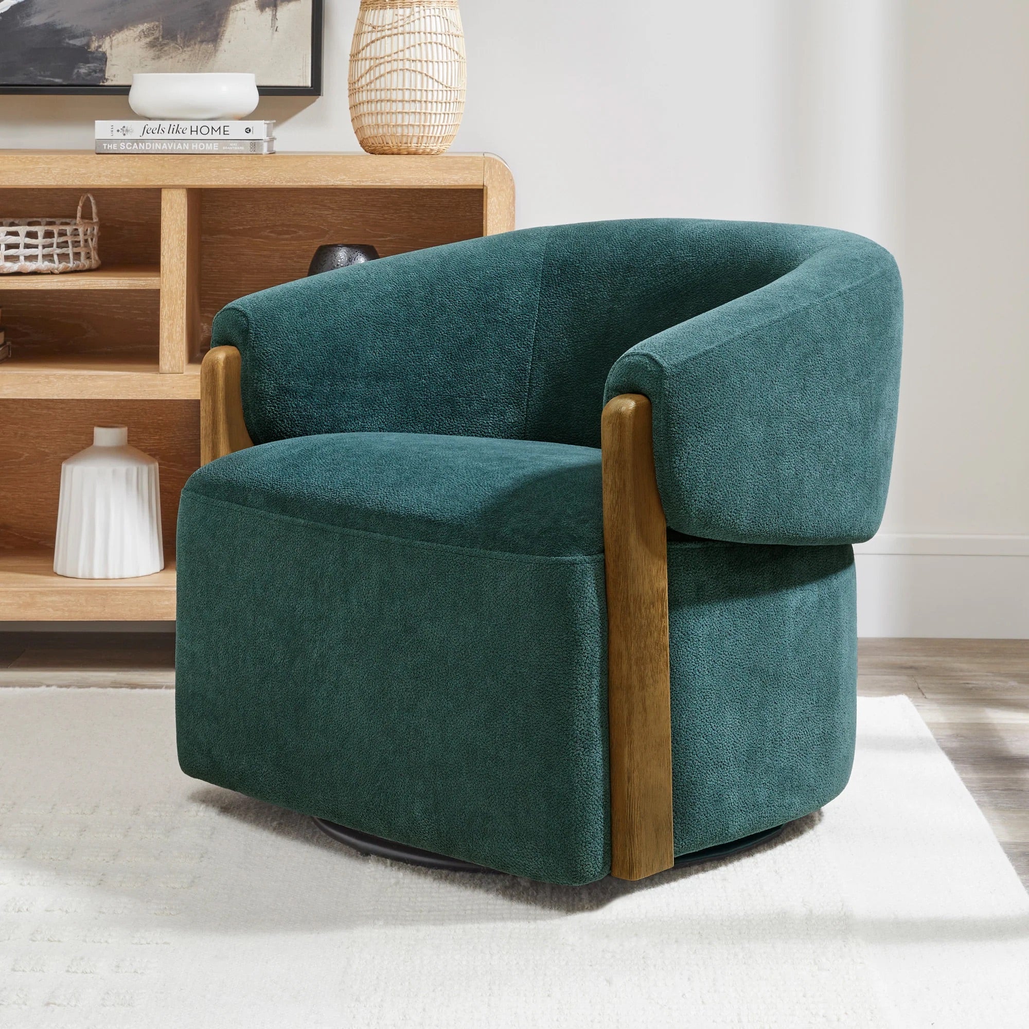 668433366:Finley Swivel Chair, Styled