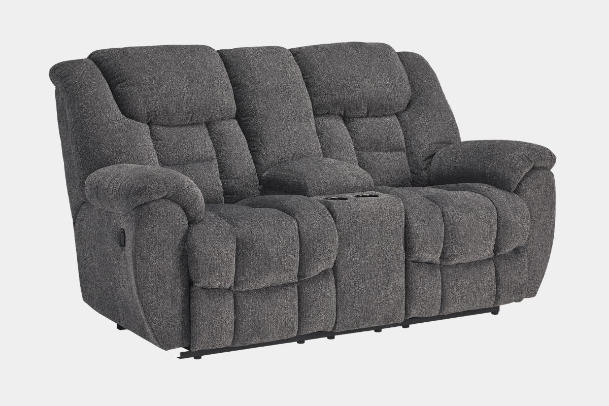 FORESIDE0:Foreside Reclining Sofa & Console Loveseat, SideAngled