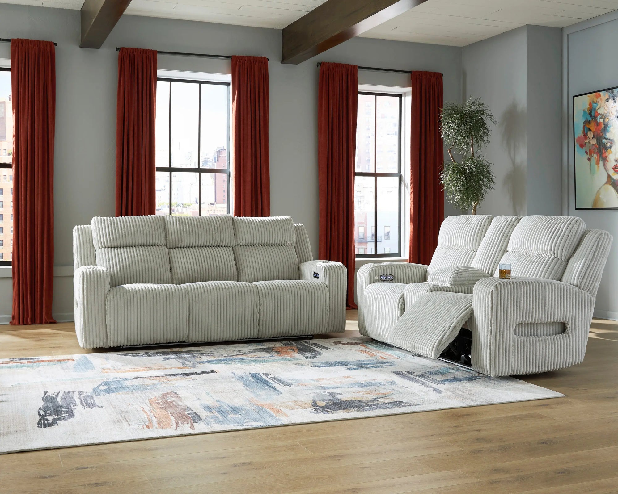 FOREST003:Forest Lake 2 Power Sofa & Con, Styled