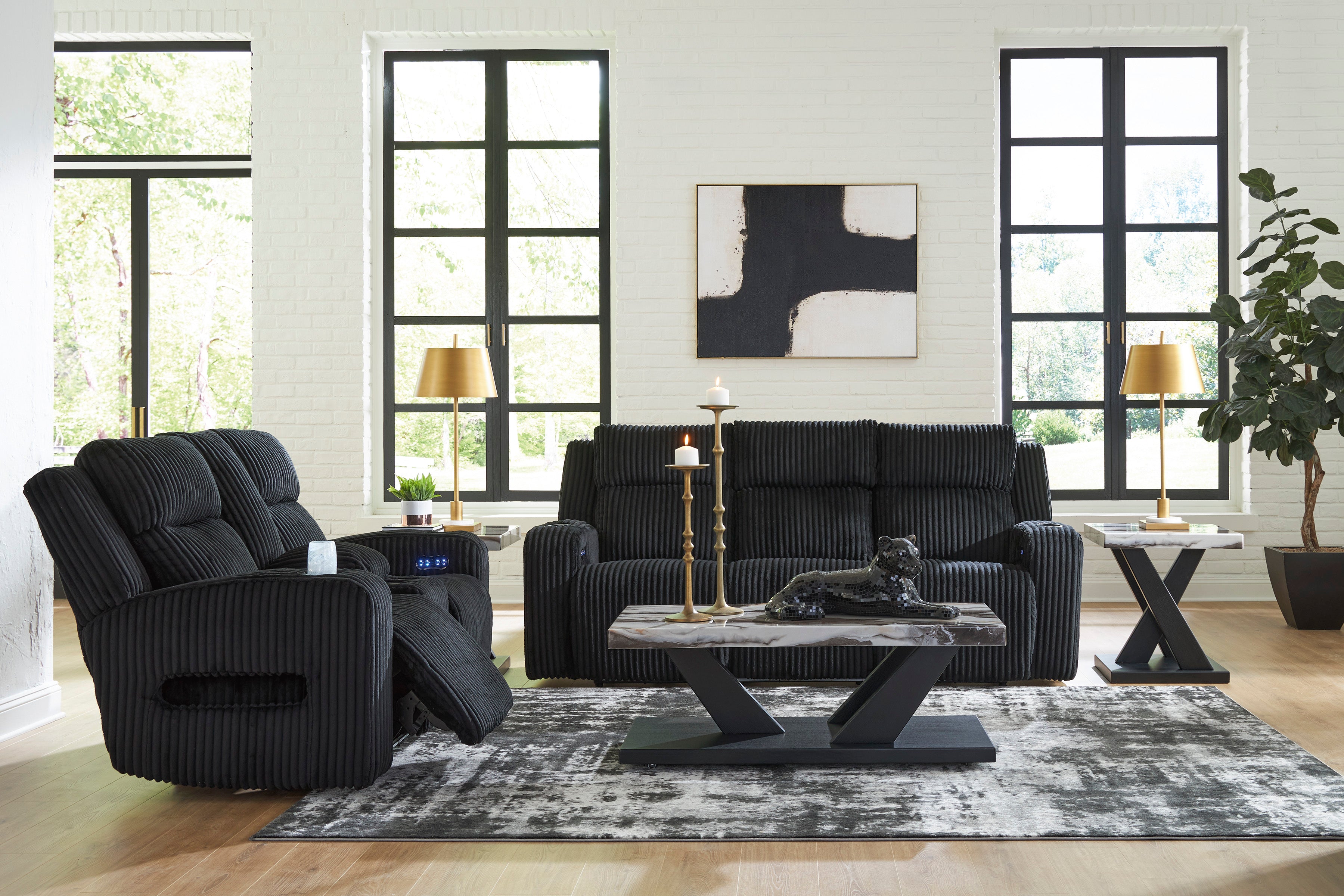 FOREST000:Forest Lake 2 Power Sofa & Con, Styled