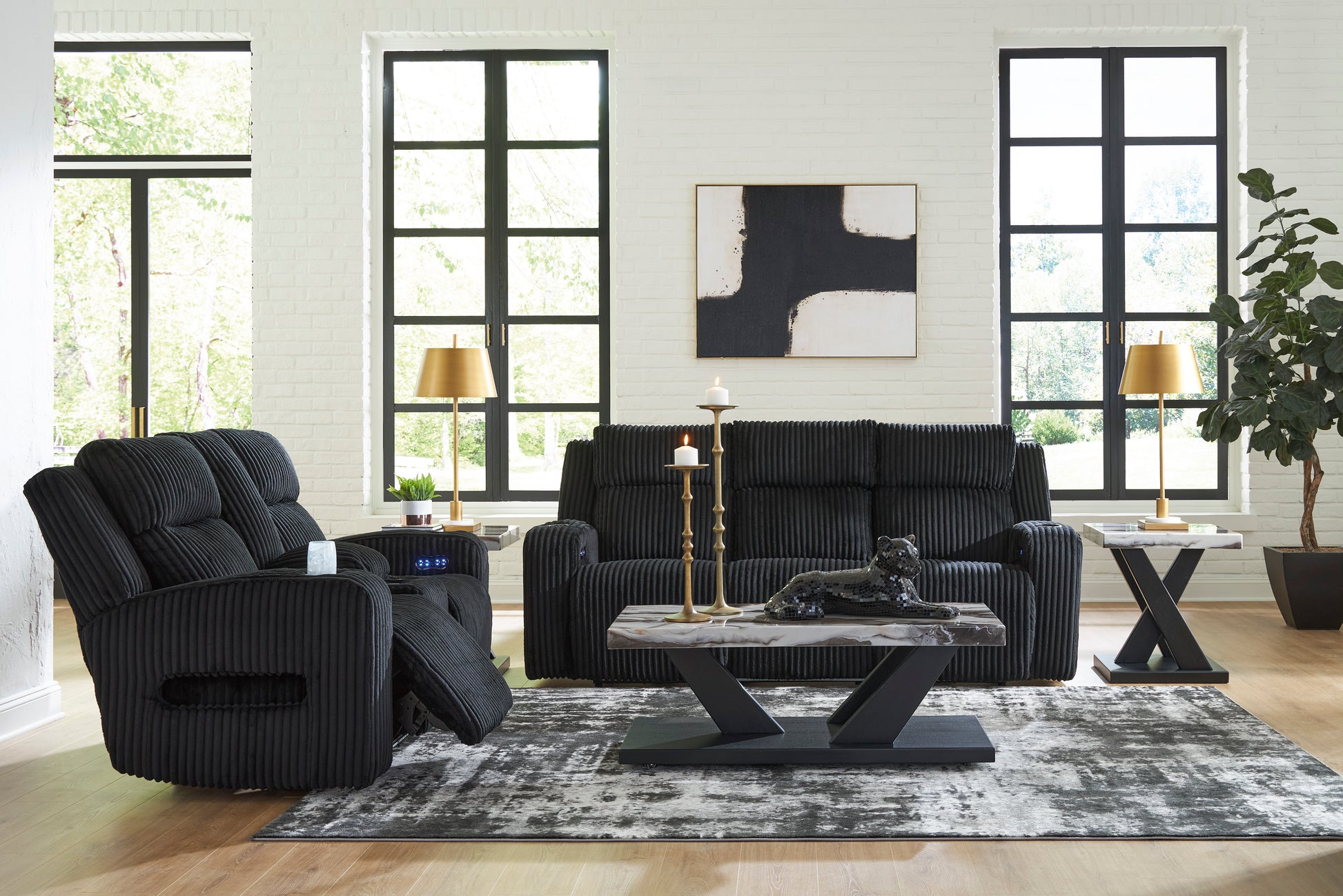 FOREST000:Forest Lake 2 Power Sofa & Con, Styled