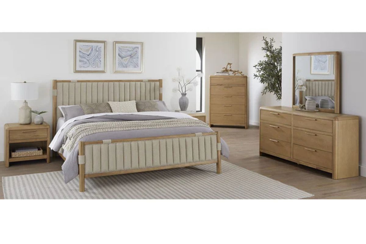 FURANO027:Furano Upholstered Panel Bed &, Styled