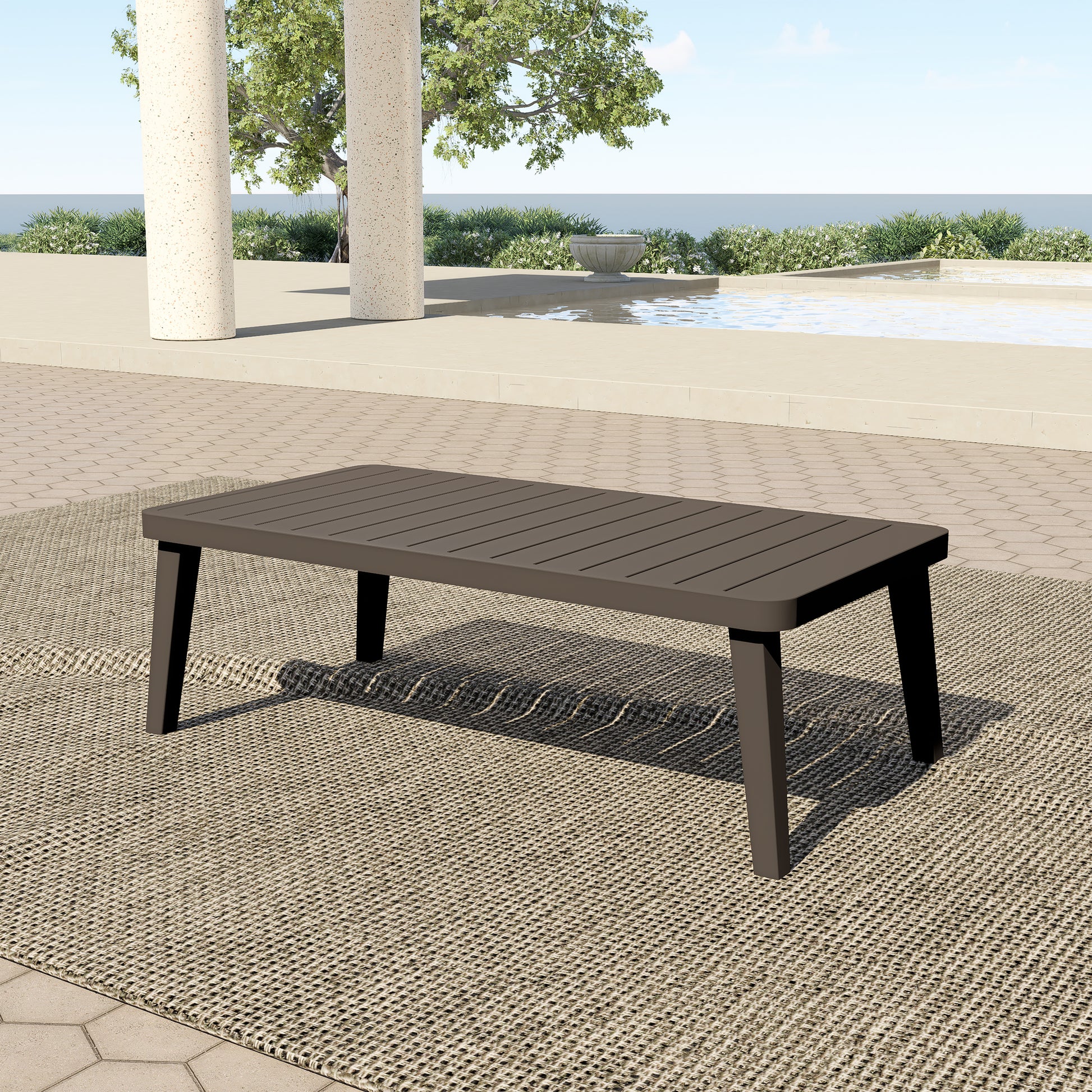 548843450:Genova Outdoor Cocktail Table, Styled