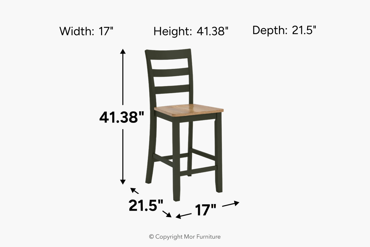 231679547:Gesthaven Counter Height Ladder Back Stool, Back