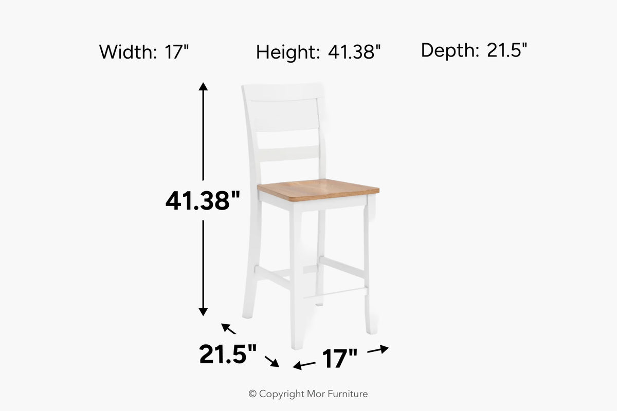 258494470:Gesthaven Counter Height Ladder Back Stool, Back
