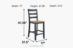 678927545:Gesthaven Counter Height Ladder Back Stool, Back