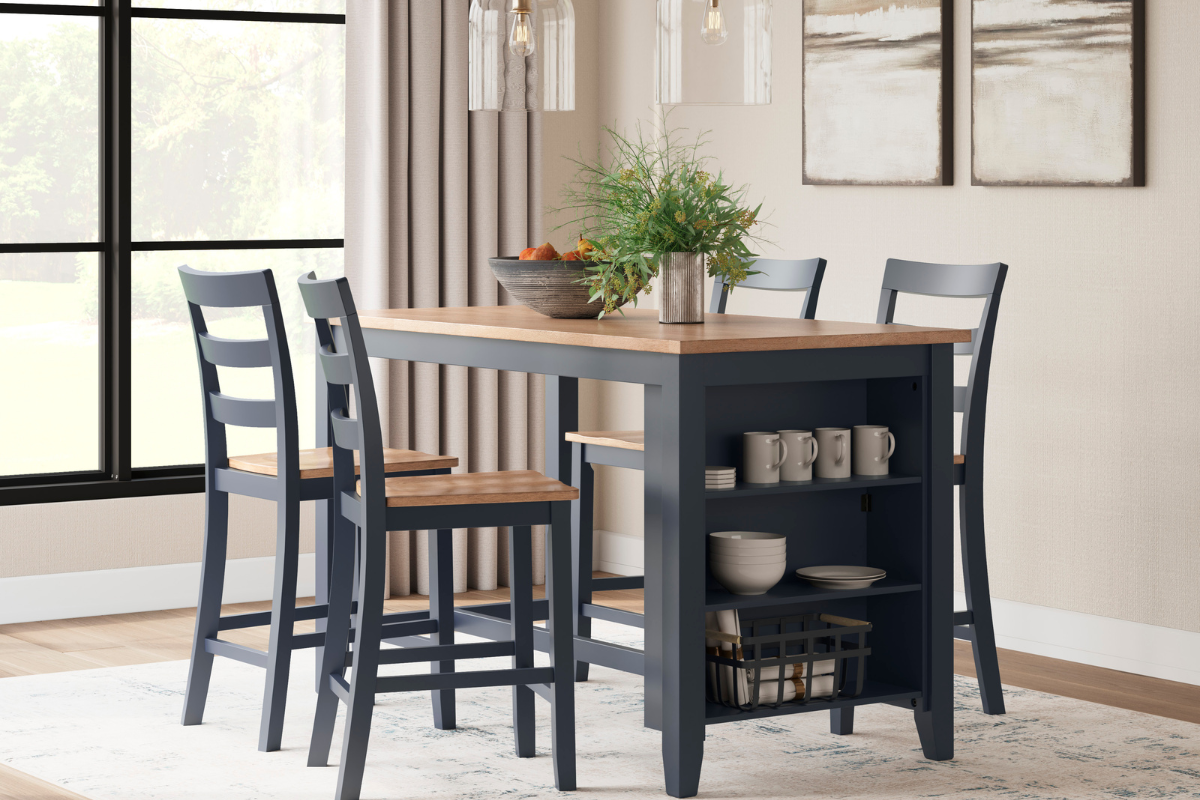 GESTHAV25:Gesthaven Counter Height Dining Table & 4 Stools, Styled