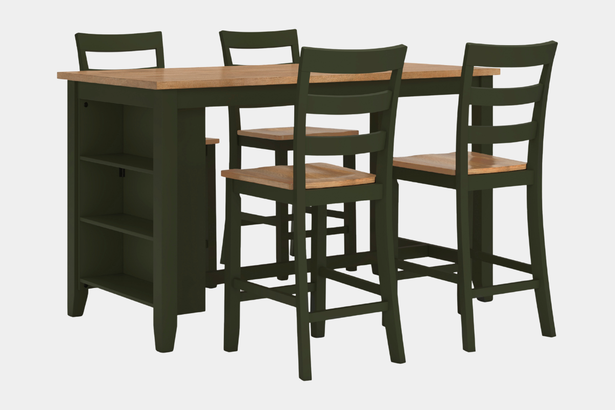 GESTHAV35:Gesthaven Counter Height Dining Table & 4 Stools, 
