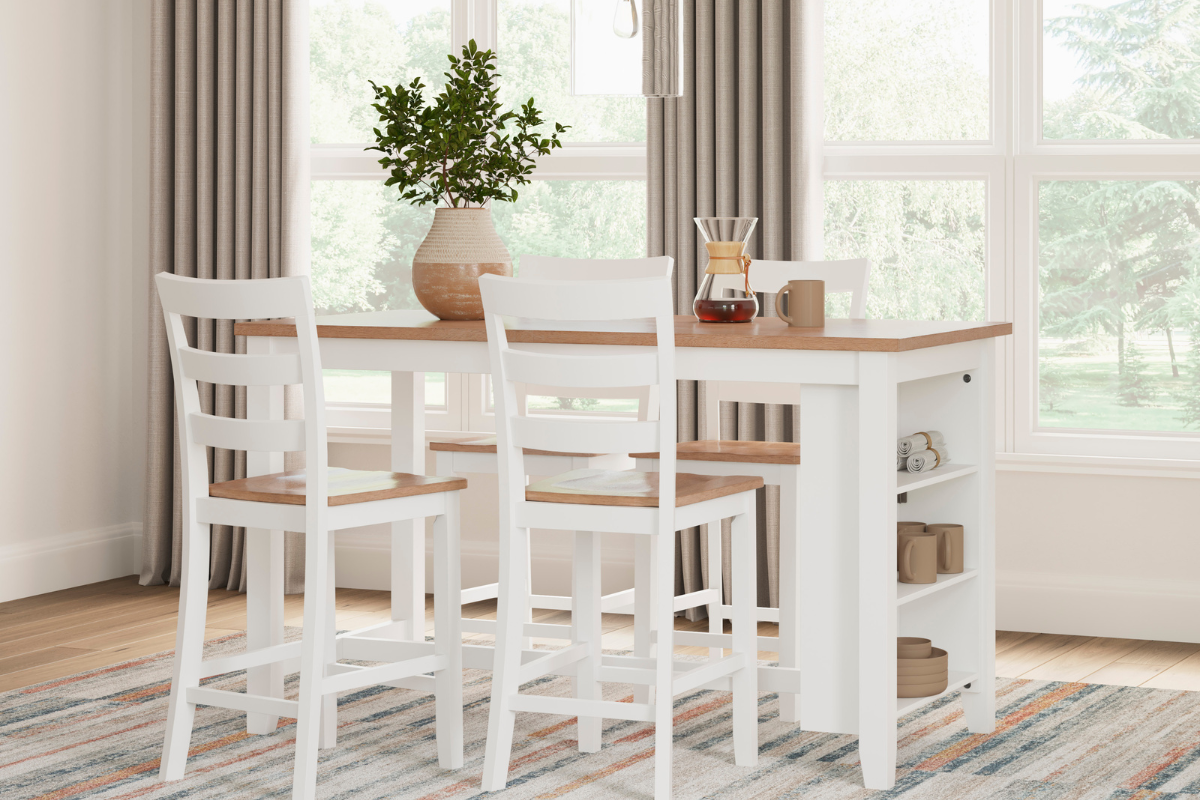 GESTHAV15:Gesthaven Counter Height Dining Table & 4 Stools, Styled