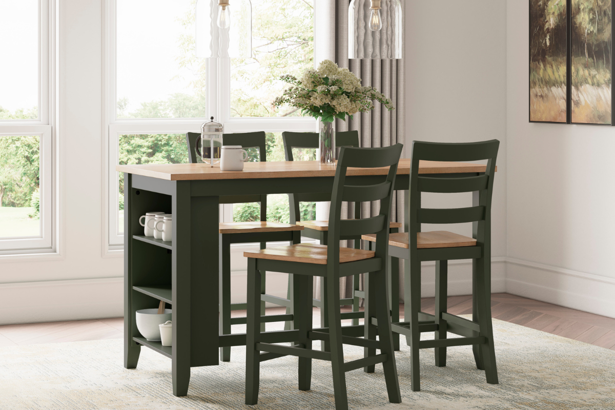 GESTHAV35:Gesthaven Counter Height Dining Table & 4 Stools, Styled