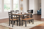 230965705:Gesthaven Dining Table & 4 Chairs & Bench, Styled