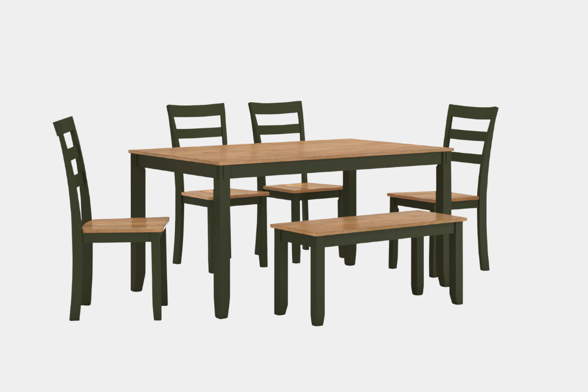 122879563:Gesthaven Dining Table & 4 Chairs & Bench, 