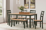 122879563:Gesthaven Dining Table & 4 Chairs & Bench, Styled