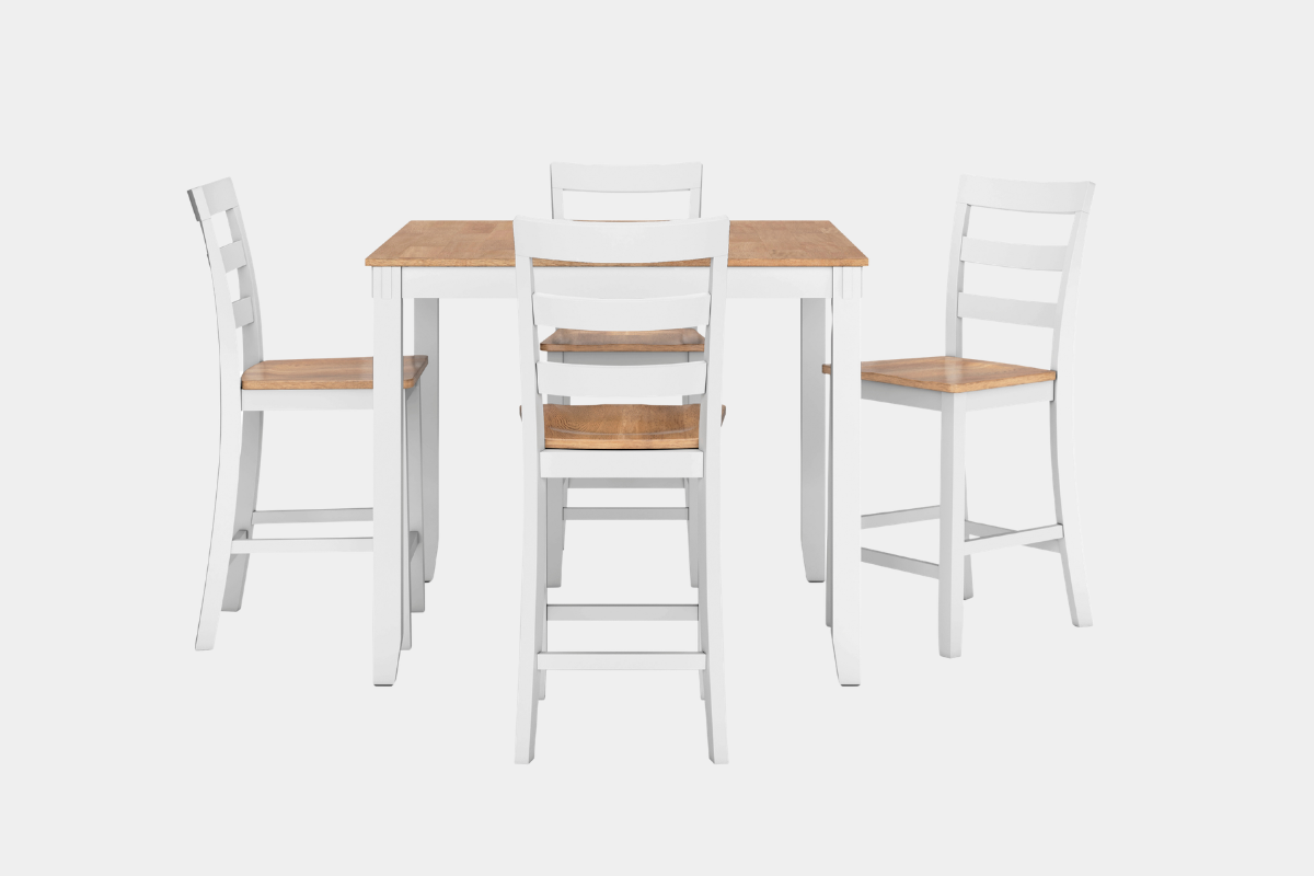 636896790:Gesthaven Square Counter Height Dining Table & 4 Stools, Front