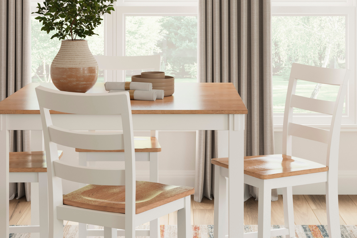 636896790:Gesthaven Square Counter Height Dining Table & 4 Stools, Styled