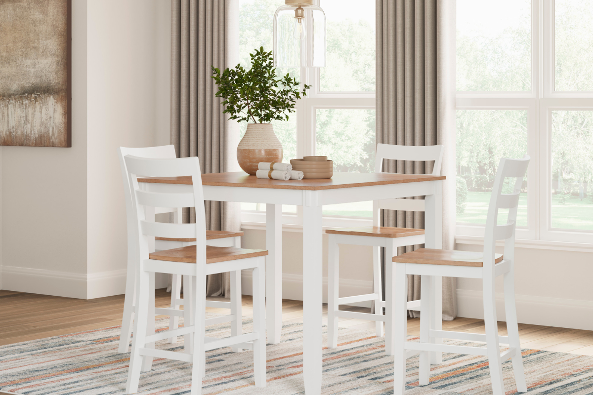 636896790:Gesthaven Square Counter Height Dining Table & 4 Stools, Styled