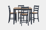 750405711:Gesthaven Square Counter Height Dining Table & 4 Stools, Front