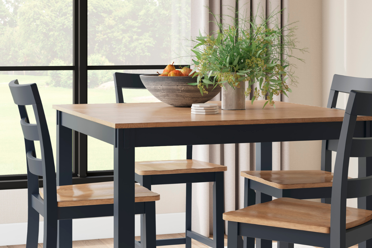 750405711:Gesthaven Square Counter Height Dining Table & 4 Stools, Styled