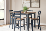 750405711:Gesthaven Square Counter Height Dining Table & 4 Stools, Styled