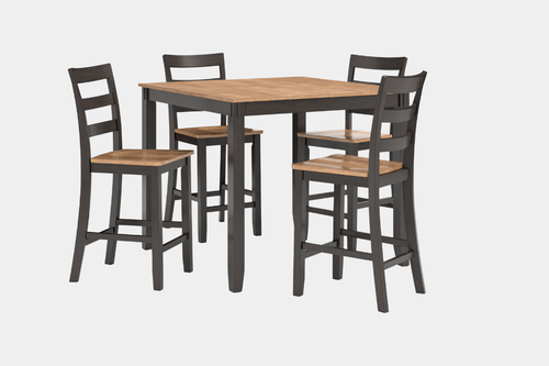 234664165:Gesthaven Square Counter Height Dining Table & 4 Stools, Angled