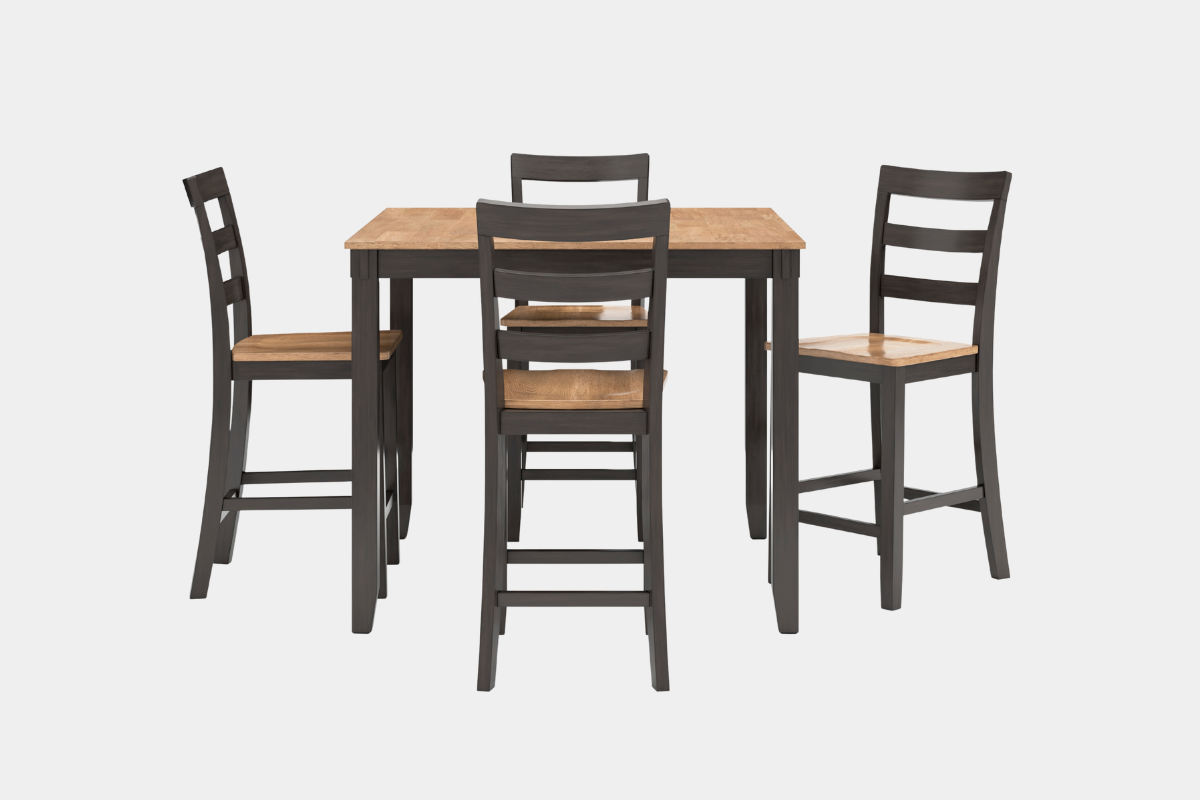234664165:Gesthaven Square Counter Height Dining Table & 4 Stools, Front