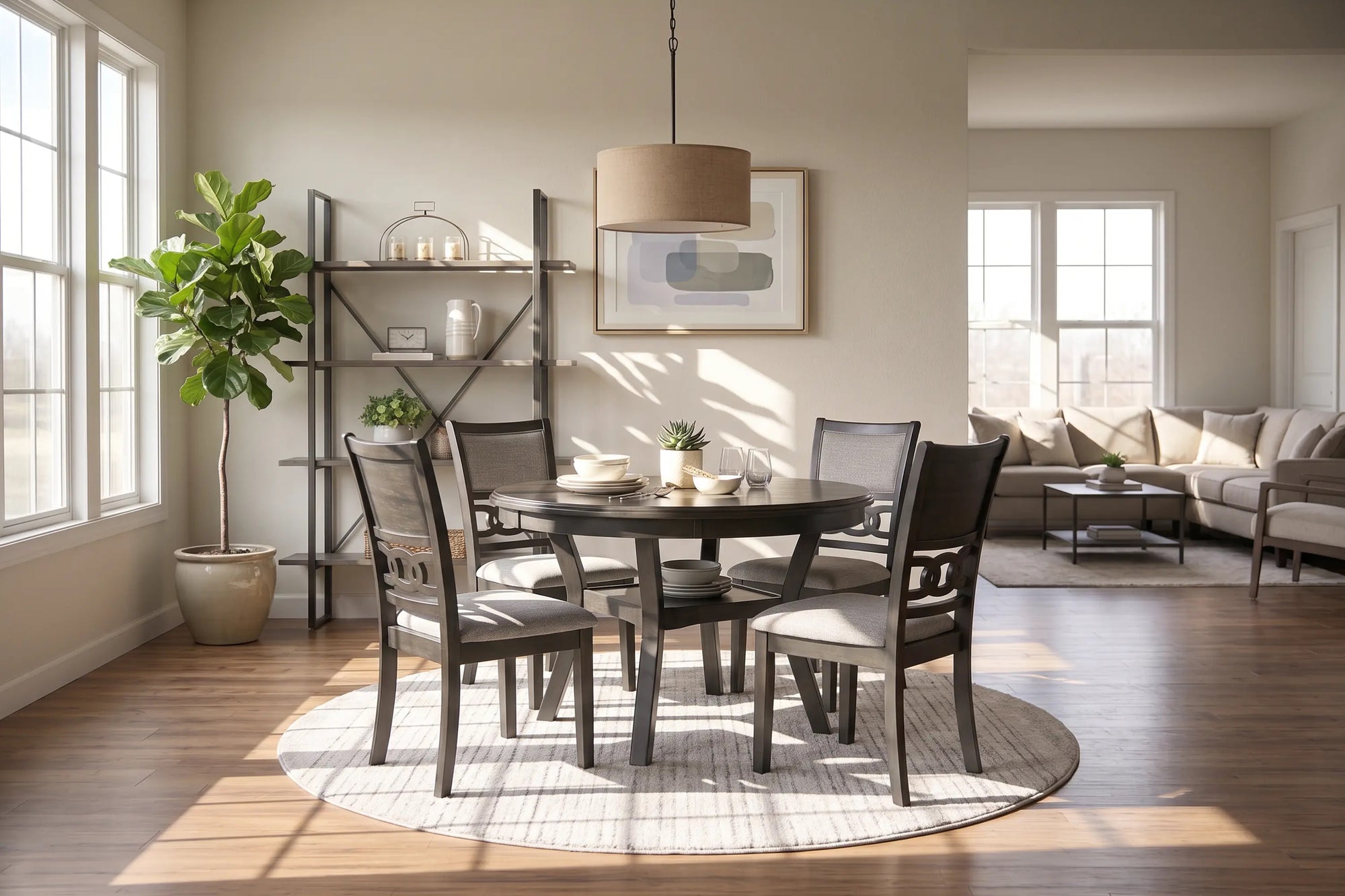 507948712:Gia Round Dining Table & 4 Cha, Styled