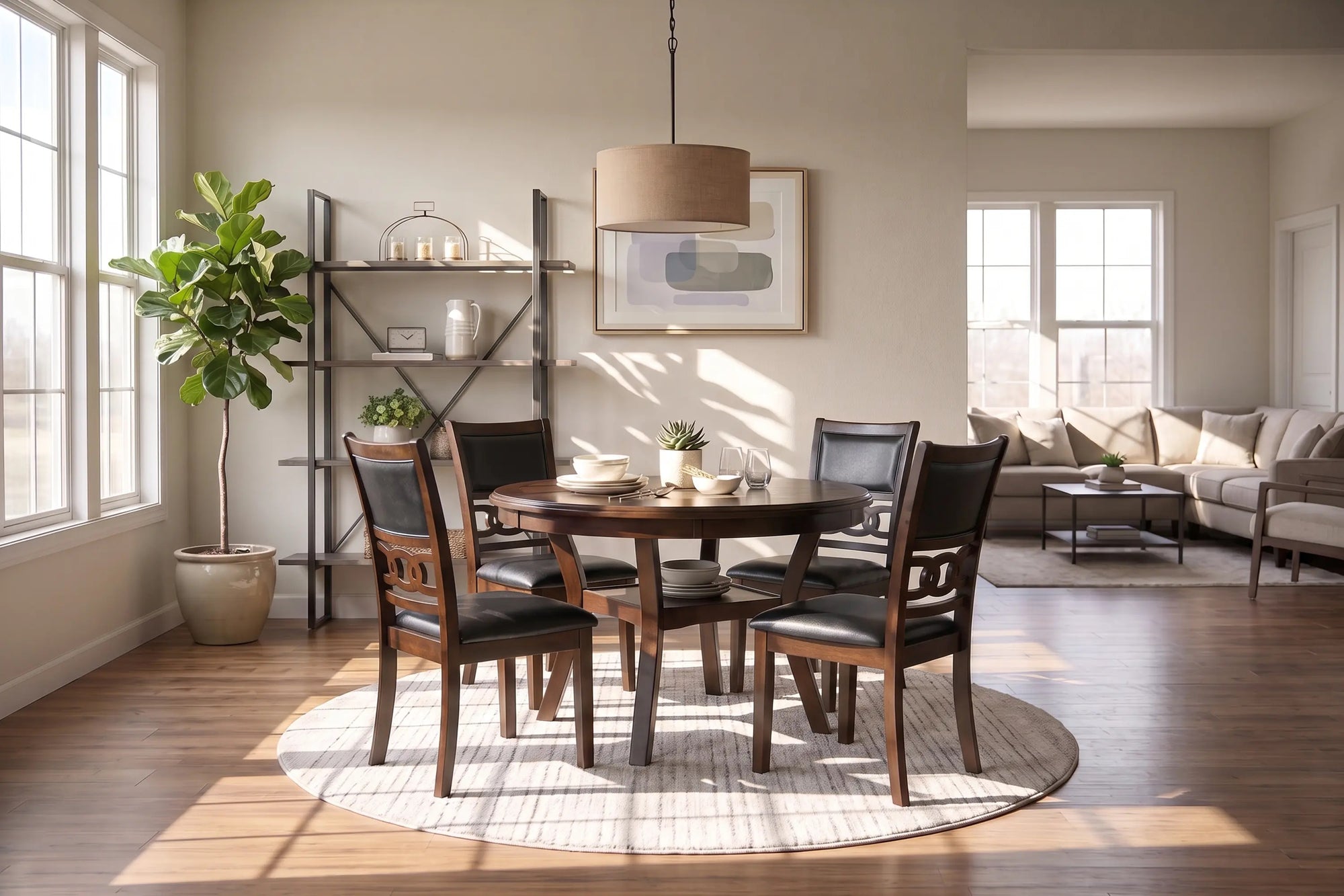 513004772:Gia Round Dining Table & 4 Cha, Styled