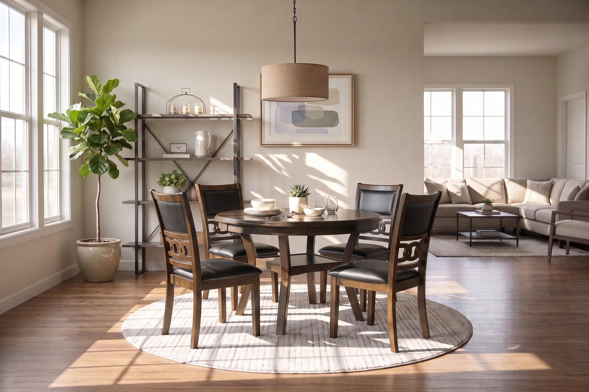 936131410:Gia Round Dining Table & 4 Cha, Styled
