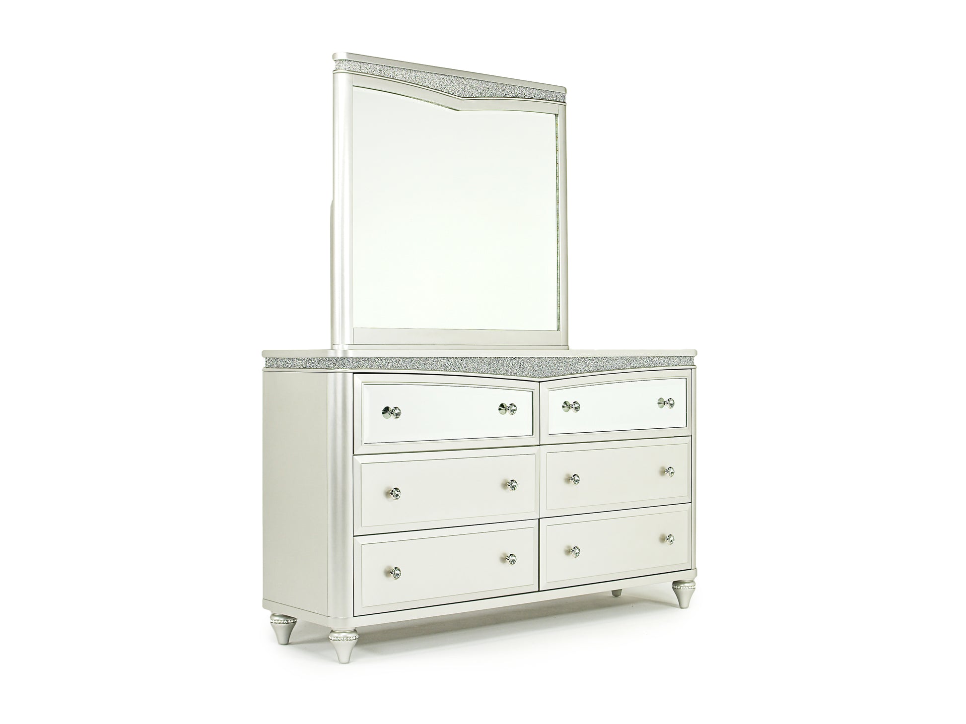 GLENDALE4:Glendale Upholstered Bed & Dre, AngledAngle